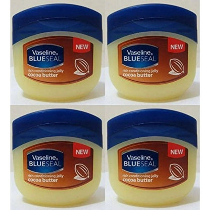 Petroleum Jelly Cocoa Butter 4-Pack 100ml Each, Deep Body Skin Care Healing Balm for Dry Skin Lips Hands