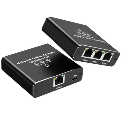 Gigabit Ethernet Splitter 1 to 3, 1000Mbps PoE Network Splitter, 1 In 3 Out RJ45 Adapter for PC, Laptop