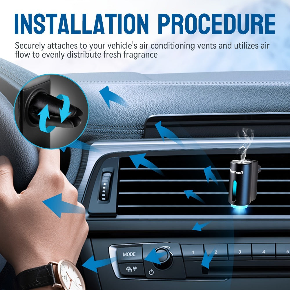 Car Essential Oil Diffuser – USB Aromatherapy Air Freshener with 3 Adjustable Mist Modes, Humidifier & Fragrance Diffuser for Vehicle