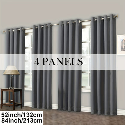 Grommet-Top Blackout Curtain Options in Nine Colors with Seven Width, Length or Panel-Count Labels
