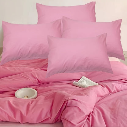 Microfiber Pillowcases Set of 4 – Soft Brushed 90GSM Wrinkle-Resistant Envelope Closure Pillow Covers, Queen & King Size, Multiple Colors