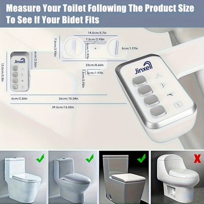 Bidet Attachment for Toilet Ultra-Slim, Non-Electric Cold Water Sprayer, Retractable Self-Cleaning Nozzle