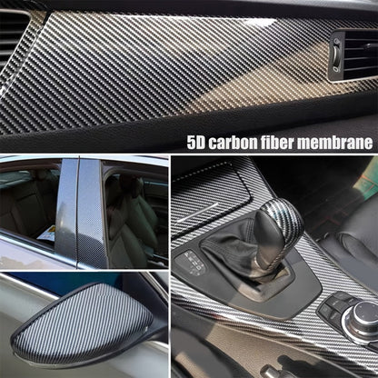 5D Carbon Fiber Vinyl Wrap 50cm x 300cm – Self-Adhesive Car Interior Decor Film, UV Protection, Scratch-Resistant, Dashboard Trim Sticker