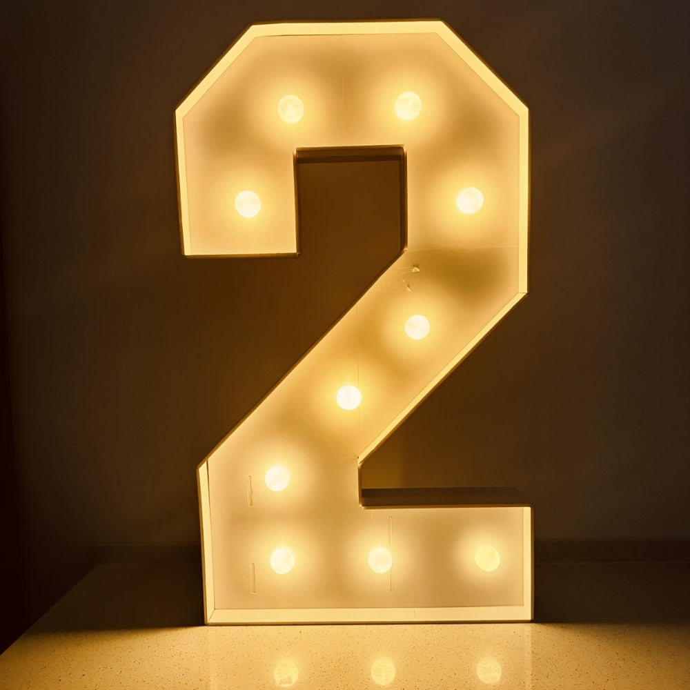 28.7-Inch Warm White LED Numeral Party Display in Paper and PS Foam Board with Seven Model Options