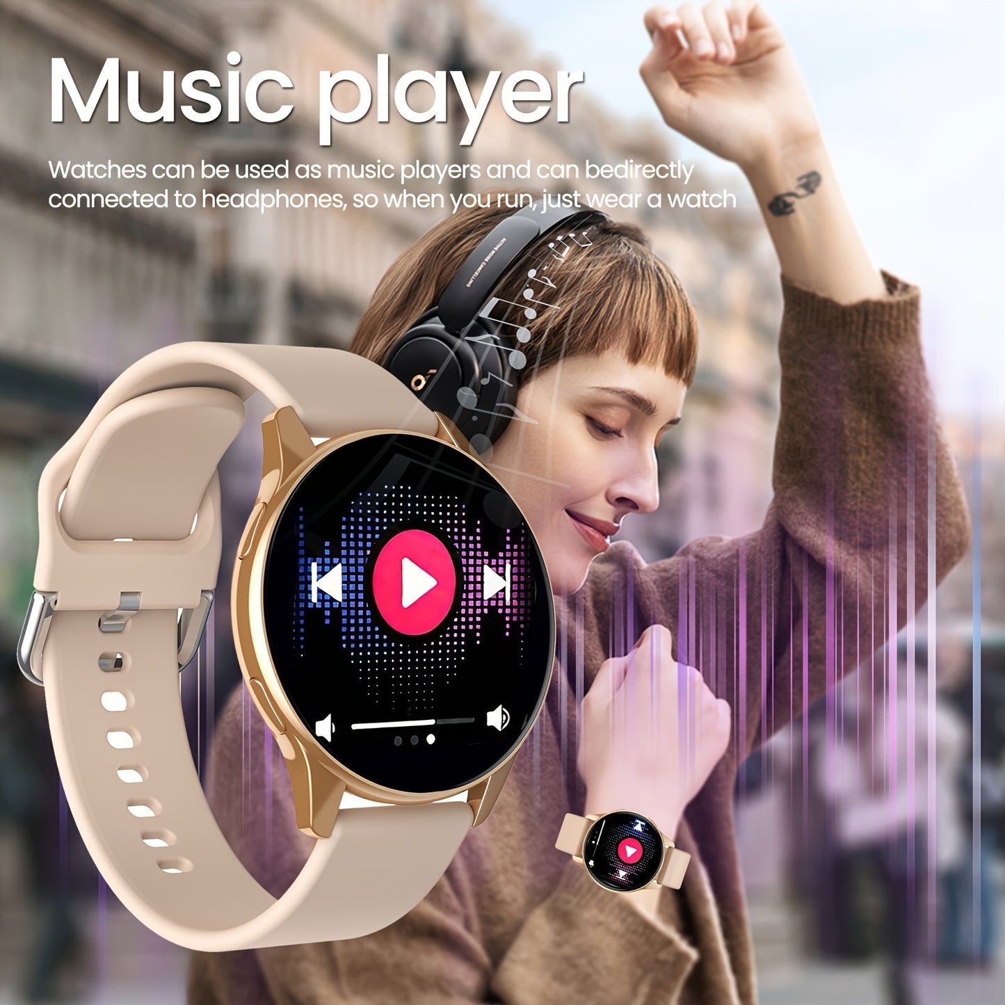 Smartwatch Sports 1.52" Full Touch Screen, Call & Activity Tracker, Color Options & Everyday Wear Design