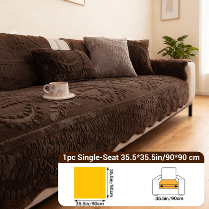 Sofa Cover Quilted Plush-Texture Panels in 35.5-Inch Width for 1 to 4 Seats, Backrest or Armrest