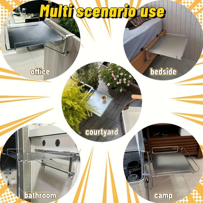 Foldable Stainless Steel Kitchen Storage Rack, Cabinet Door Organizer & Countertop Shelf for Kitchen