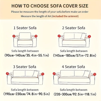 Sofa Cover Zigzag-Texture Fitted Slipcover for 1, 2, 3 or 4-Seater Sofas in Four Neutral Colors