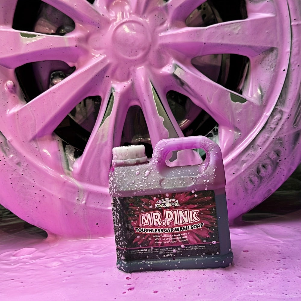Pink Snow Foam Car Wash Soap Concentrated 1L – High-Foam Pre-Wash Shampoo, pH12 Strong Formula, Touchless Pressure Washer Foam Gun