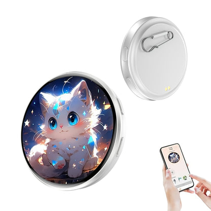 Electronic Anime Badge with Display Screen, Dynamic Touch, High Frame Rate, 600mAh Battery, Bluetooth 6.0 & USB Magnetic Charging