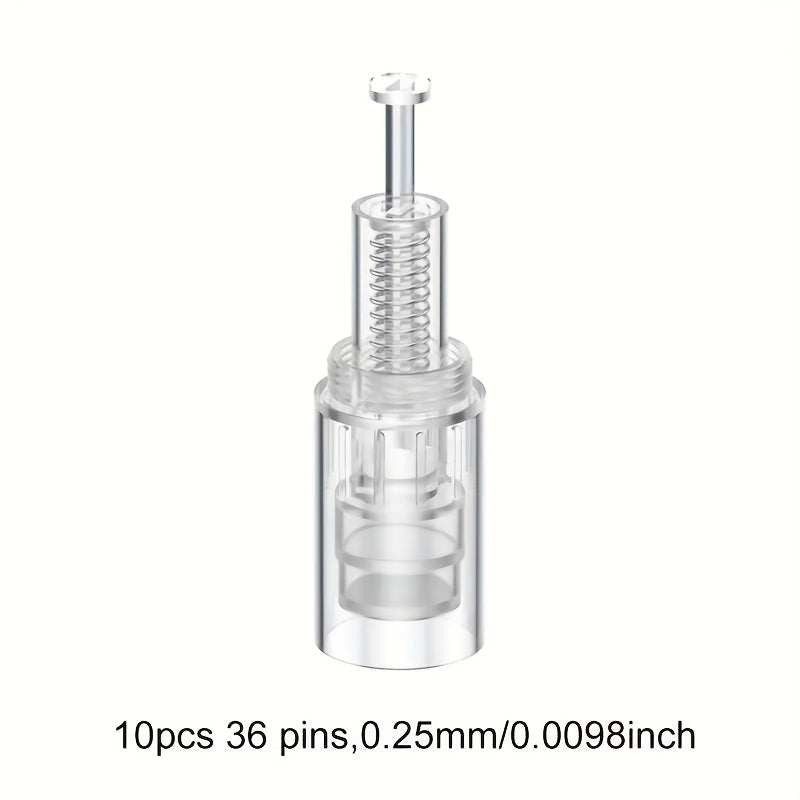Microneedling Cartridges 10pcs Replacement Needle Tips for Derma Pen, 12 Pin 36 Pin R-Nano 0.25mm Screw-Lock