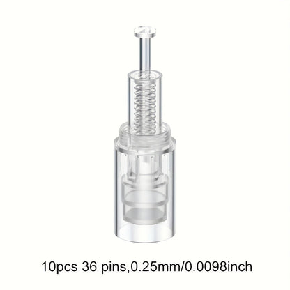 Microneedling Cartridges 10pcs Replacement Needle Tips for Derma Pen, 12 Pin 36 Pin R-Nano 0.25mm Screw-Lock