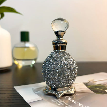 Perfume Bottle Refillable Atomizer 0.51oz, Vintage Imitation Crystal Arabic Style Empty Essential Oil Spray Bottle