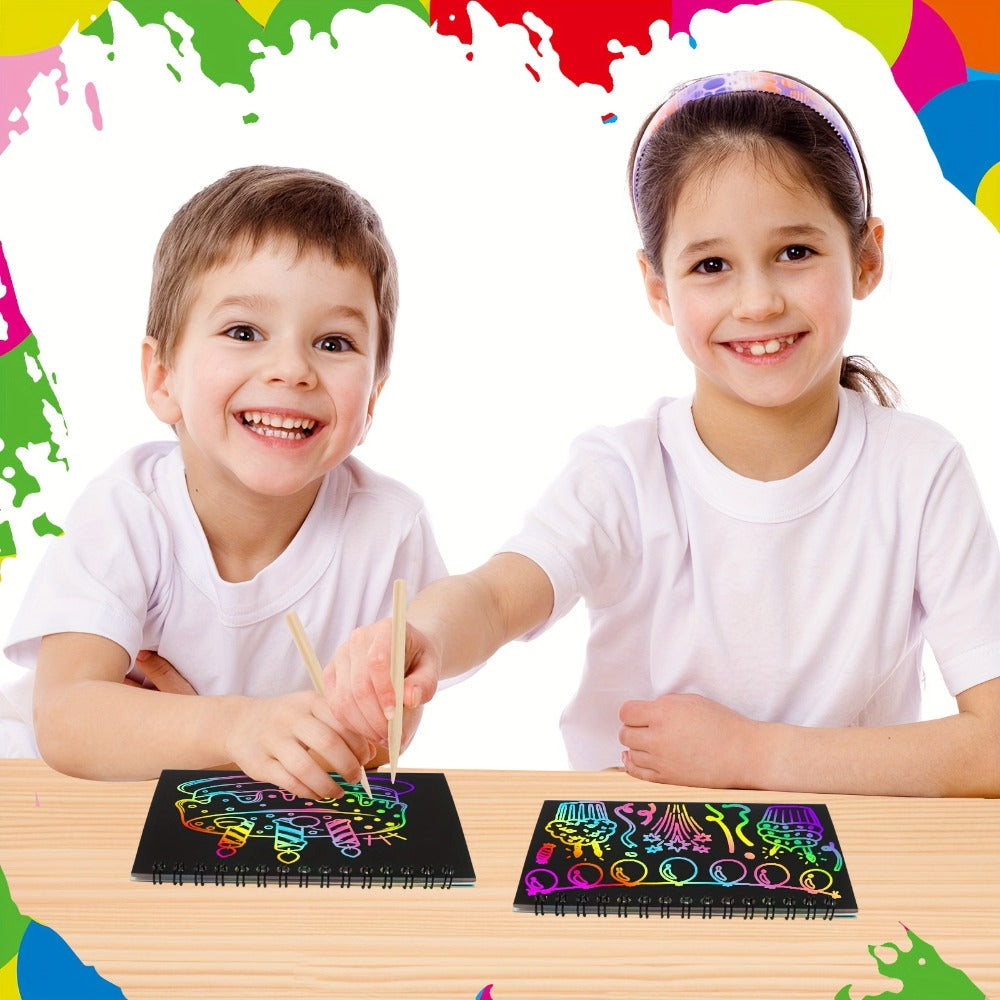 Scratch Art Notebooks 48 Pack Rainbow Scratch Paper Party Favors for Kids Birthday Gifts for Parties, Celebrations and Guest Favors