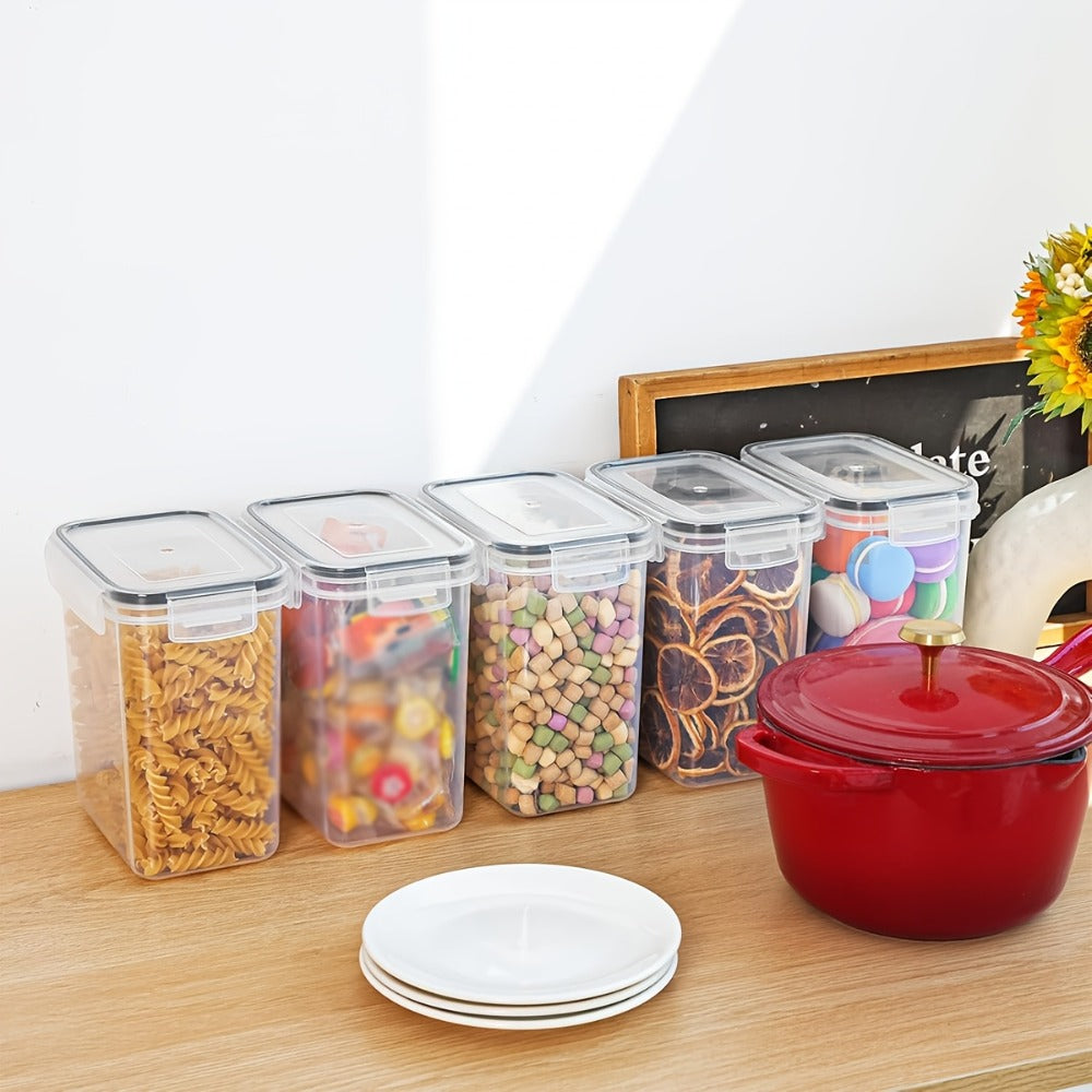Food Storage Container Pantry Set with Three to 42 Jars, Flip-Top Lids, BPA-Free Plastic and Labels