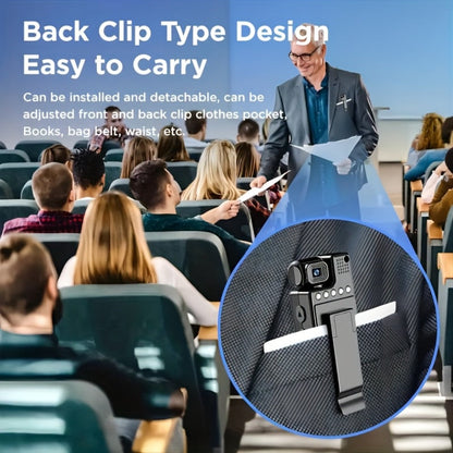 1080P HD Pocket Camcorder with 180° Rotatable Lens, Handheld Body Camera, USB Charging, Compact Smart Recorder for Travel