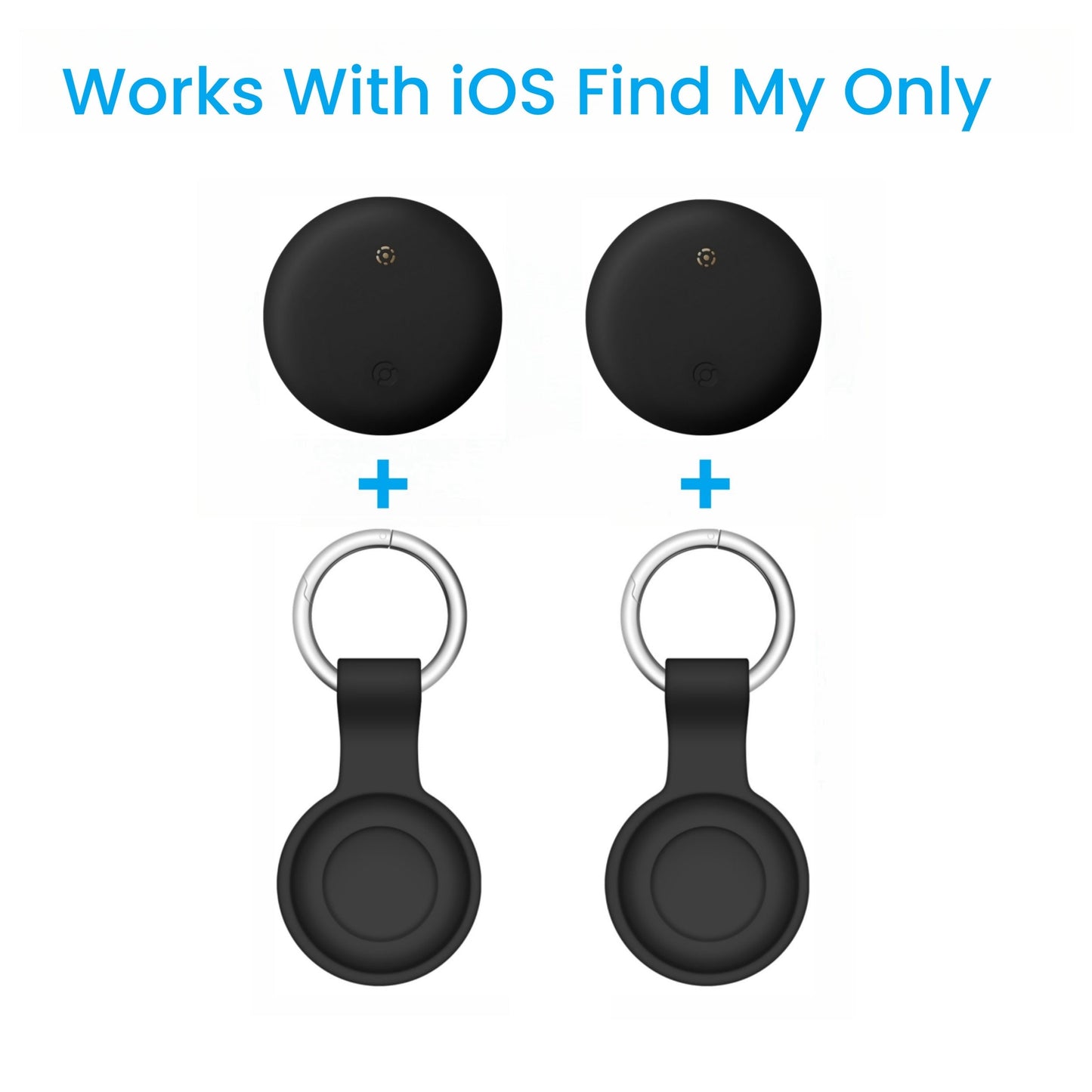 Apple Find My Tracker 2 Pack AirTag-Size Bluetooth Key Finder with Keychain Holder, Anti-Lost Locator for Keys Pets Bags Luggage