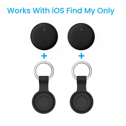 Apple Find My Tracker 2 Pack AirTag-Size Bluetooth Key Finder with Keychain Holder, Anti-Lost Locator for Keys Pets Bags Luggage