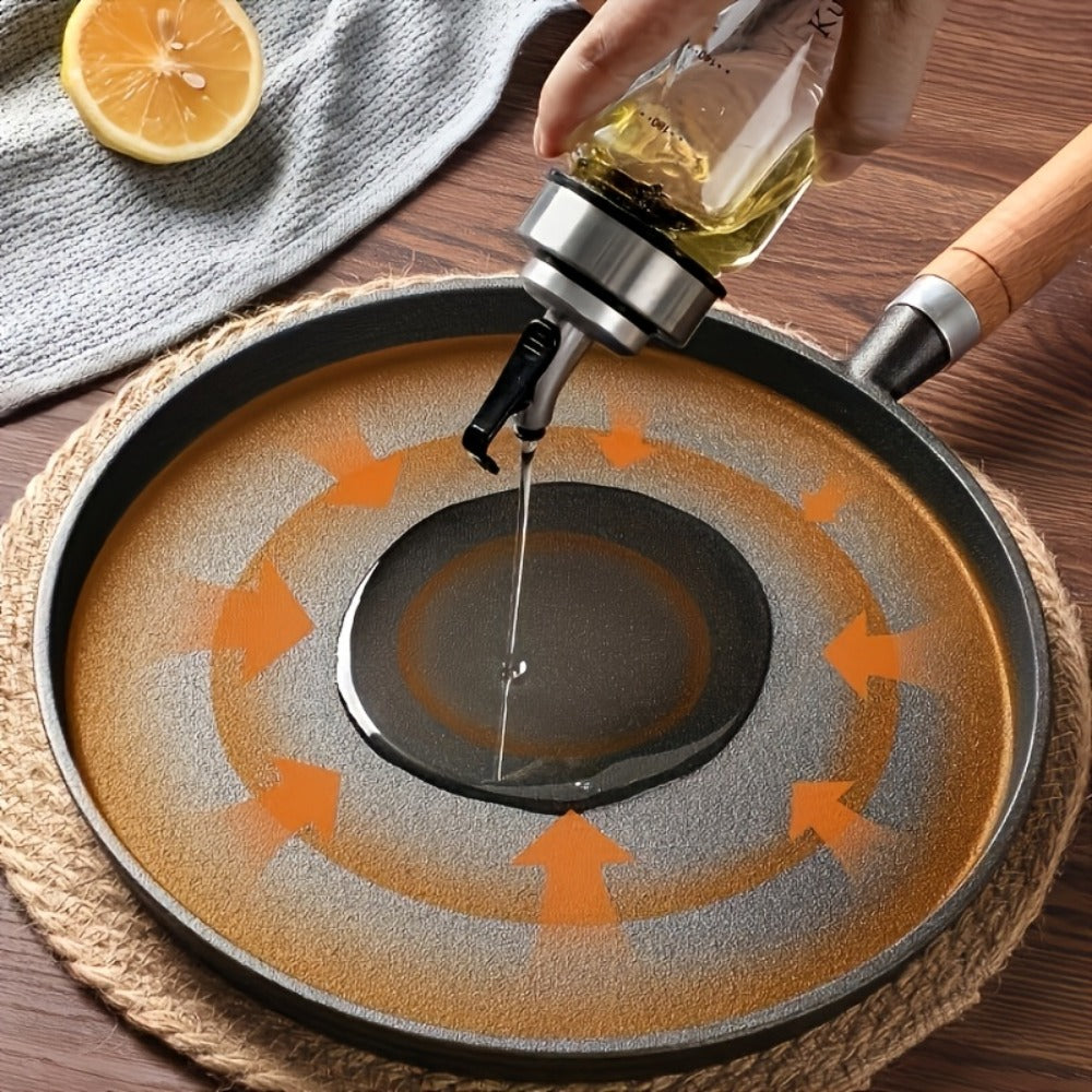 Cast Iron Skillet Non-stick Flat Pan 8.27/9.45/10.63 Inch for Pancakes Eggs & Crepes for Home Cooking, Dining and Outdoor Meals