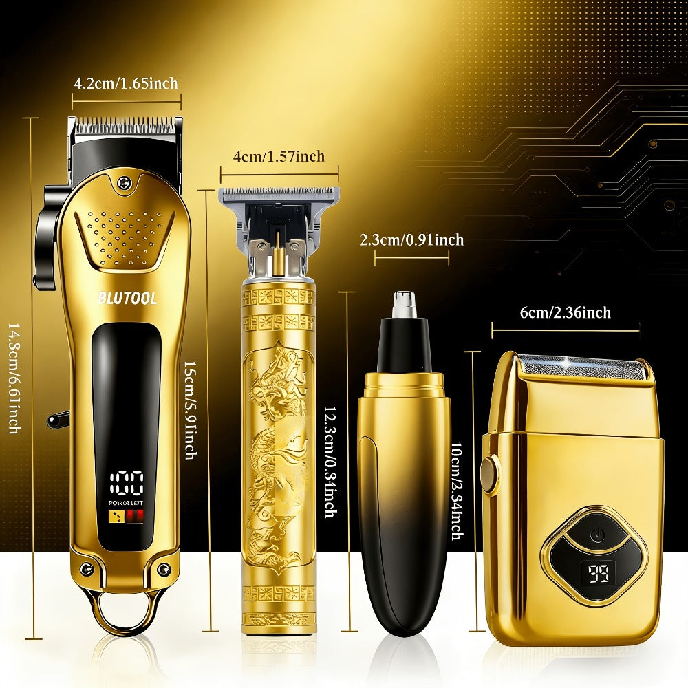 Men's Grooming Kit Hair Clipper & Electric Shaver USB Rechargeable Cordless LED Display – Precision Beard Trimmer Face Shaver Set for Hair