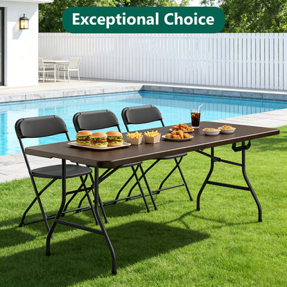 Foldable Outdoor Dining and Utility Table 4ft 6ft Multi-Purpose Folding Desk for Camping Backyard Weddings Living Room Card Games Study Home