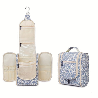 Toiletry Bag Hanging Large-Capacity Makeup Organizer with Hook, Multiple Compartments and 16 Print Options