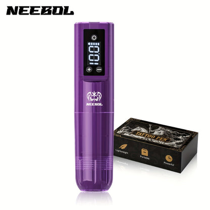 Wireless Rotary Tattoo Machine Neebol Cordless Pen, 6- Battery Life, Portable Design, Cartridge Compatible