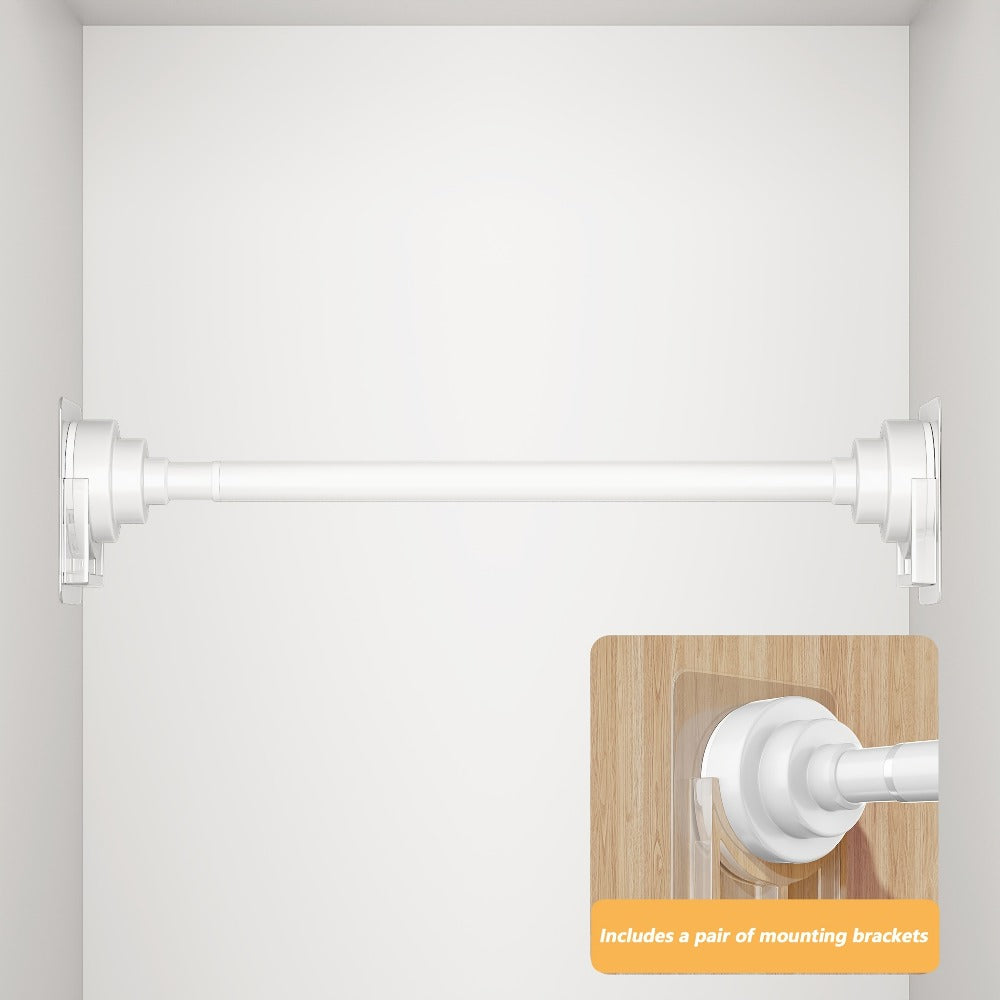 Tension Rod Stainless Steel No Drill – Adjustable Curtain Rod for Wardrobe Bathroom Bedroom, Clothes Drying Rod, Multiple Sizes & Colors