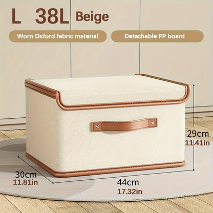 Foldable Storage Bins with Lids 2-Pack, Large Collapsible Clothes Organizer with Flip-Top Closure – Under Bed Storage for Bedroom, Closet
