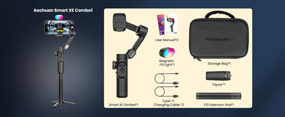3-Axis Gimbal Stabilizer for Smartphone iPhone Samsung Android Ultra Foldable Portable Vlogging for an Everyday Personal Care Routine