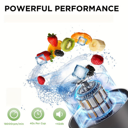 Personal Blender USB-C Rechargeable 27oz - 10-Blade Portable Smoothie Blender with Shoulder Strap