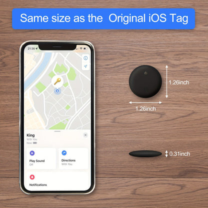 Apple Find My Tracker 2 Pack AirTag-Size Bluetooth Key Finder with Keychain Holder, Anti-Lost Locator for Keys Pets Bags Luggage