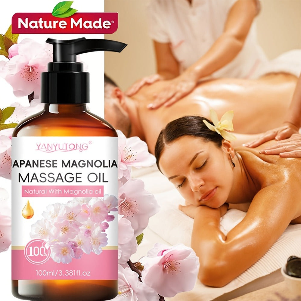 Cherry Blossom Couples Massage Oil with Glycerin 100ml – Nourishing Hydrating Aromatherapy Body Oil Natural Relaxing Floral Scent All Skin
