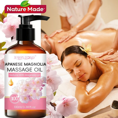 Cherry Blossom Couples Massage Oil with Glycerin 100ml – Nourishing Hydrating Aromatherapy Body Oil Natural Relaxing Floral Scent All Skin