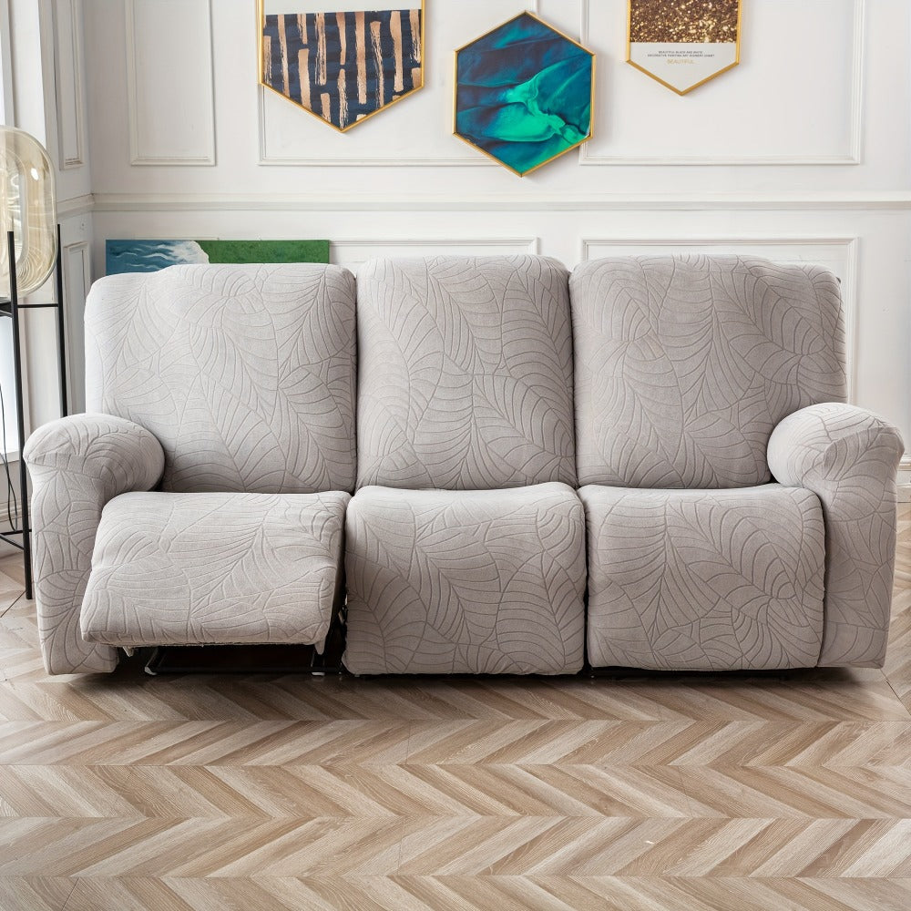 Sofa Cover Big-Leaf Jacquard High-Stretch Recliner Slipcover for 1, 2 or 3 Seats and Console Loveseats