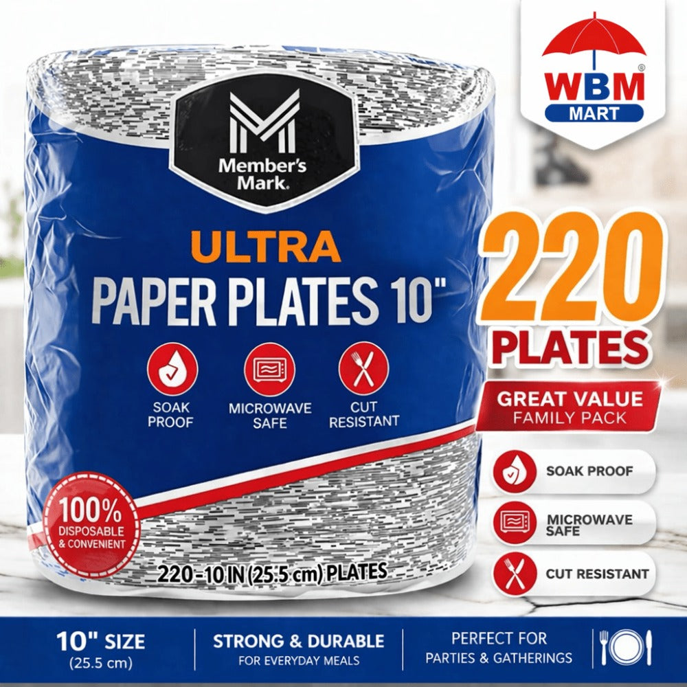 Botanical Leaf Paper Plates 10 Inch Disposable Soak-Proof Cut-Resistant for Parties Events Daily Use