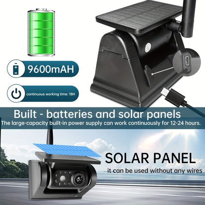 Wireless Backup Camera Solar Powered for Truck RV Trailer – 1080P HD, WiFi Magnetic Mount, Infrared Night Vision, 150° Wide Angle