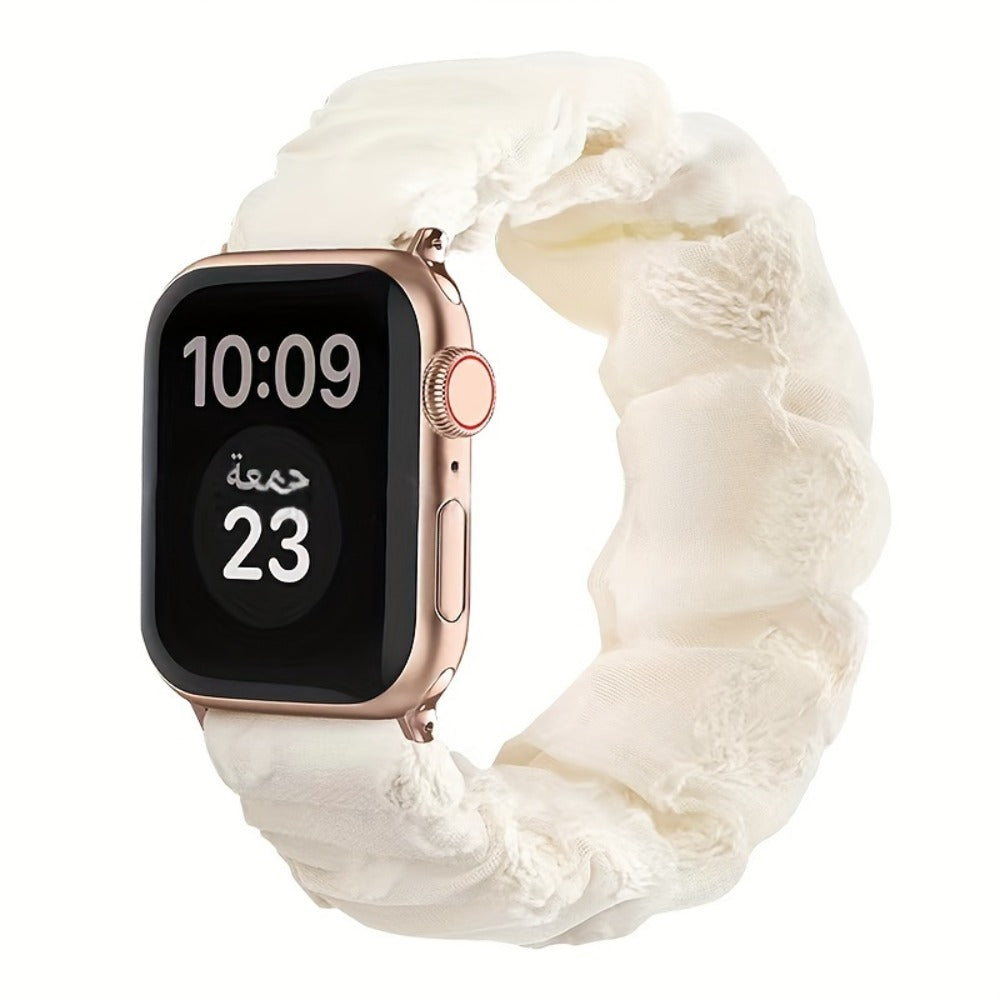 Nylon Elastic Apple Watch Band Women 4-Pack Adjustable Loop Aluminum Butterfly Clasp Strap for an Everyday Personal Care Routine