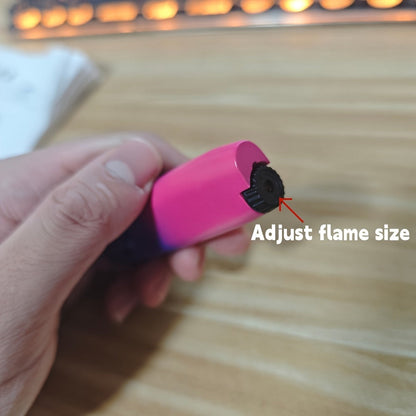 Cute Jet Torch Lighter for Women, Compact Windproof Adjustable Flame Lighter, Portable Refillable Butane Torch for Camping