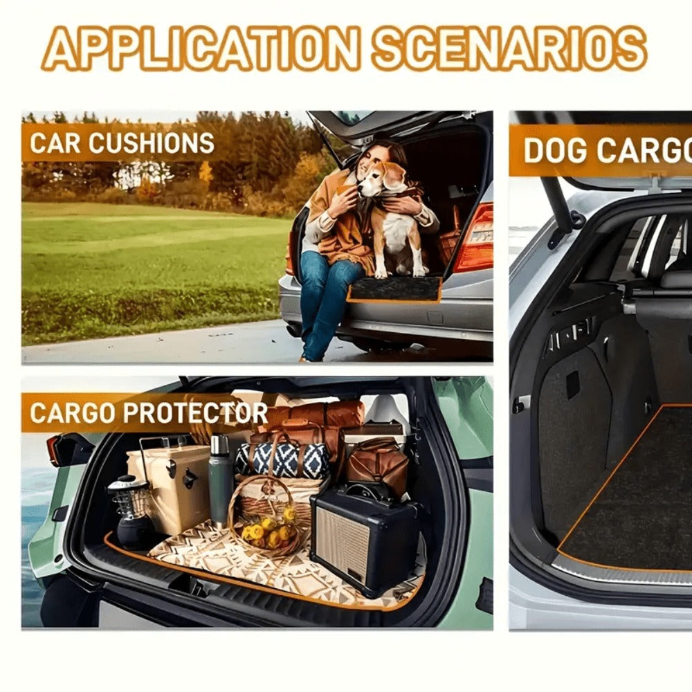 Halloween Character Car Floor Mats, Four-Piece Black Printed Set with Two Front and Two Rear Mats