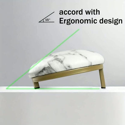 Nail Arm Rest with Metal Base Ergonomic Microfiber PU Cushion 15 Degree Tilt – Luxury Manicure Wrist Rest for Nail Salon Professional Nail