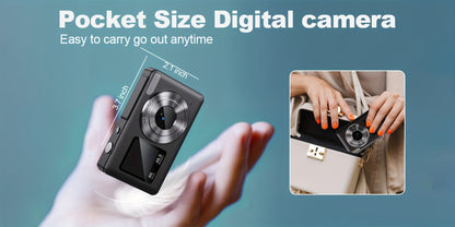 4K Dual Screen Digital Camera 18X Zoom Vlogging Camera with Anti-Shake 64GB Card & 2 Batteries