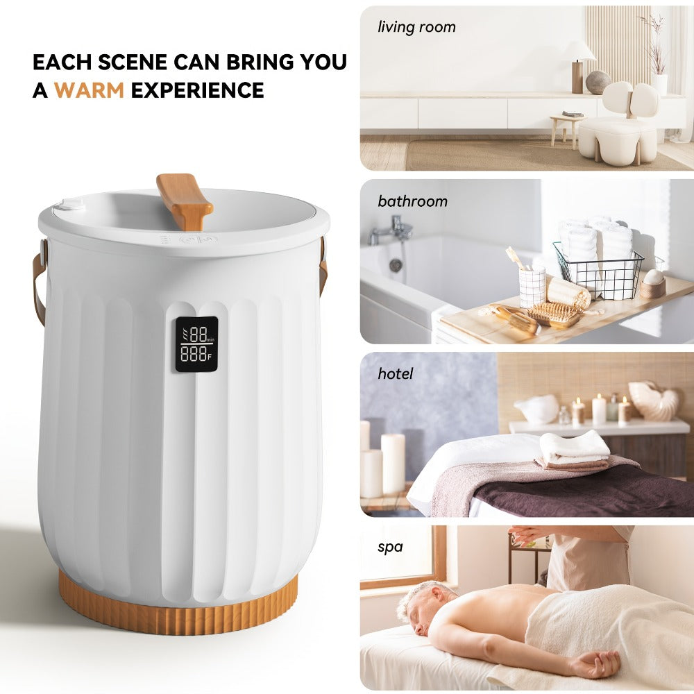 Digital Towel Warmer Bucket 20L Large Capacity Smart Display 4 Timer Modes Auto Shut-Off Fast 5-Min Heating Quiet Lightweight Spa Bathroom