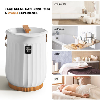 Digital Towel Warmer Bucket 20L Large Capacity Smart Display 4 Timer Modes Auto Shut-Off Fast 5-Min Heating Quiet Lightweight Spa Bathroom