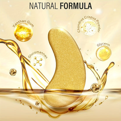 Under Eye Patches 24 Pairs Gold Collagen Hyaluronic Acid Glycerin – Hydrating Eye Mask for Dark Circles Puffiness