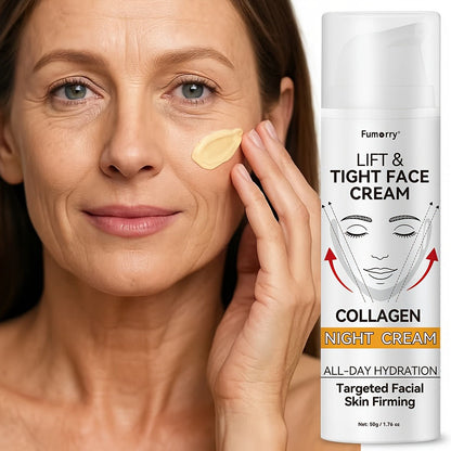 Snail Mucin Collagen Night Cream Firming Lifting Tightening Hydrating Moisturizing Anti-Aging Face Cream Soft Elastic Skin All Skin Types