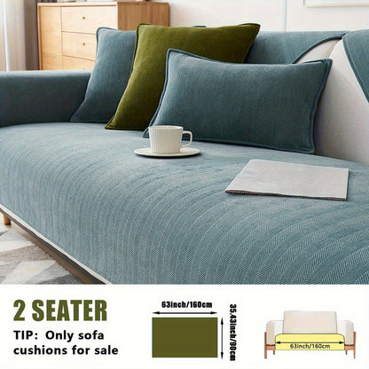 Sofa Cover Ribbed Chenille Stretch Panels for 1 to 4 Seats, Armrests or Cushions with Model-Specific Size and Color Options