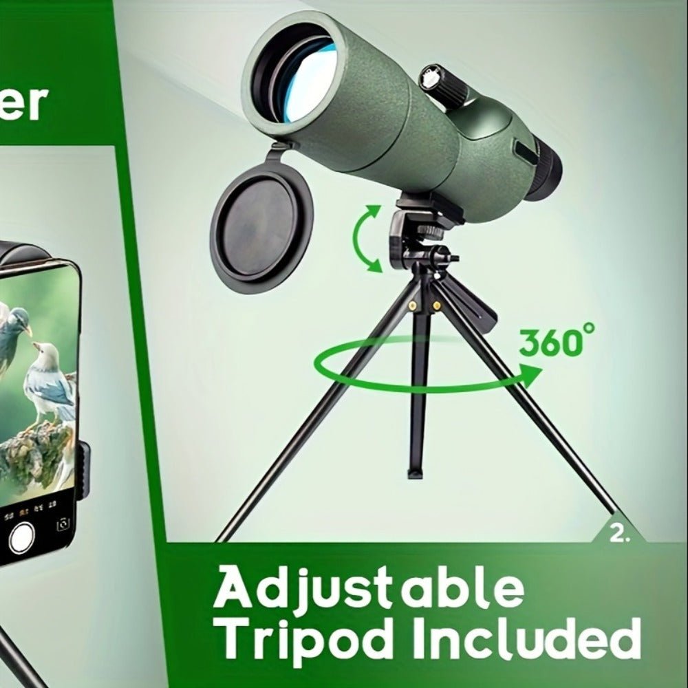 25-75x60 Spotting Scope with Tripod, Carrying Bag & Smartphone Adapter, High-Power Variable Zoom Scope for Target Shooting