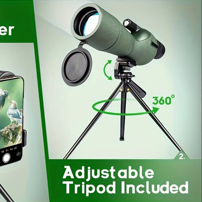 25-75x60 Spotting Scope with Tripod, Carrying Bag & Smartphone Adapter, High-Power Variable Zoom Scope for Target Shooting