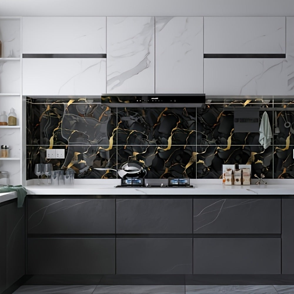 Peel and Stick Wall Tiles 50/100pcs – PVC Marble Self-Adhesive Vinyl Panels for Bathroom Shower Kitchen Living Room TV Backdrop